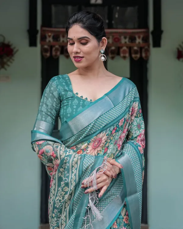 Linen__Saree_(With_Unstitched_Blouse)