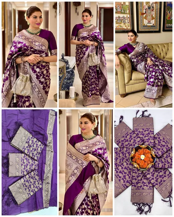 Soft_Lichi_Silk_Saree_with_Unstiched_Blouse_Piece