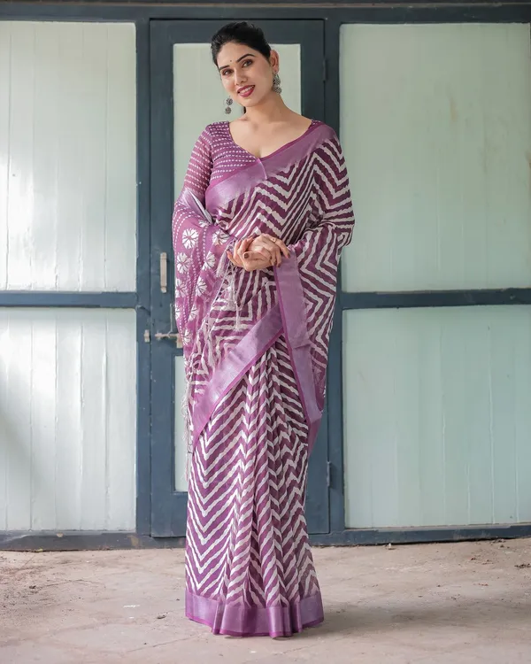 Linen__Saree_(With_Unstitched_Blouse)