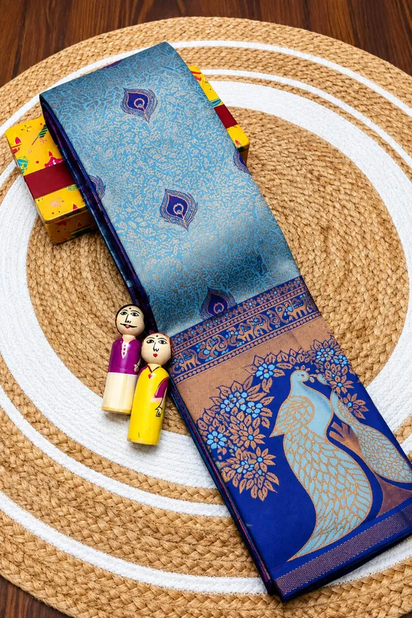 Silver_Grey_&_Navy_Blue_Peacock_Zari_Soft_Silk_Saree