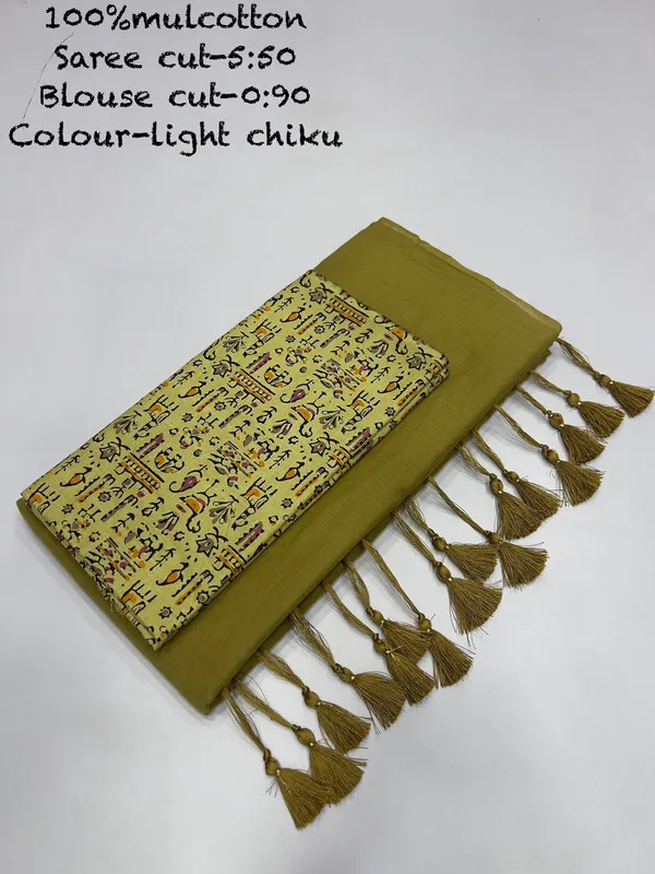Pure_100%_Mul_Cotton_Saree_With_Unstiched_Blouse_Piece