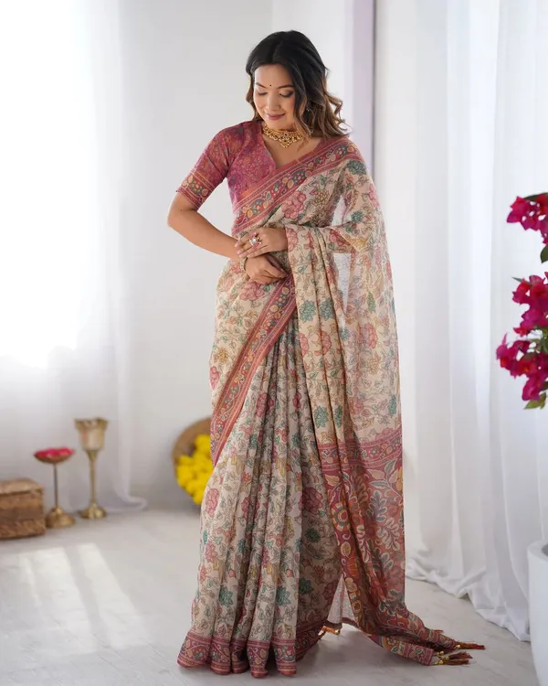 Linen__Saree_(With_Unstitched_Blouse)