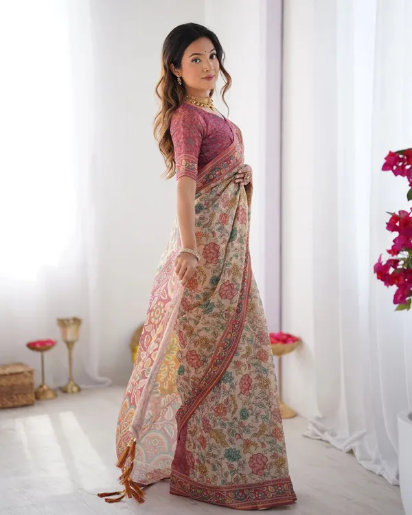 Linen__Saree_(With_Unstitched_Blouse)