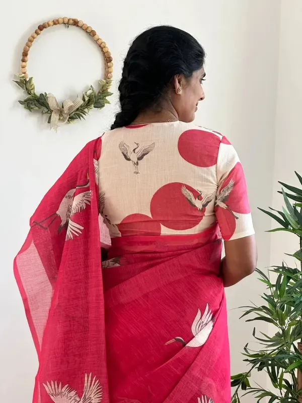 Linen__Saree_(With_Unstitched_Blouse)
