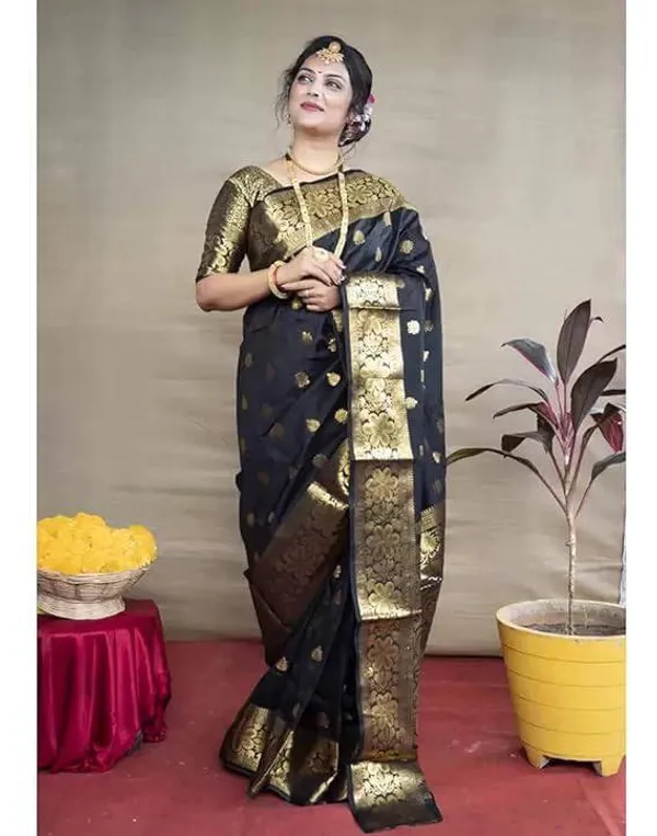 Soft_Banarasi_Lichi_Silk_Saree_with_Unstiched_Blouse_Piece