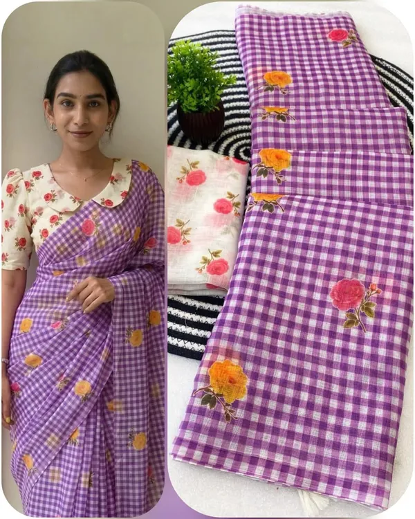 Linen__Saree_(With_Unstitched_Blouse)