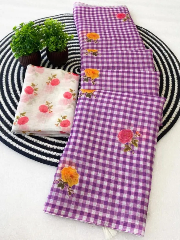Linen__Saree_(With_Unstitched_Blouse)