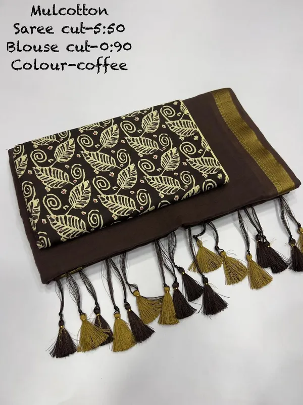 Pure_100%_Mul_Cotton_Saree_With_Unstiched_Blouse_Piece