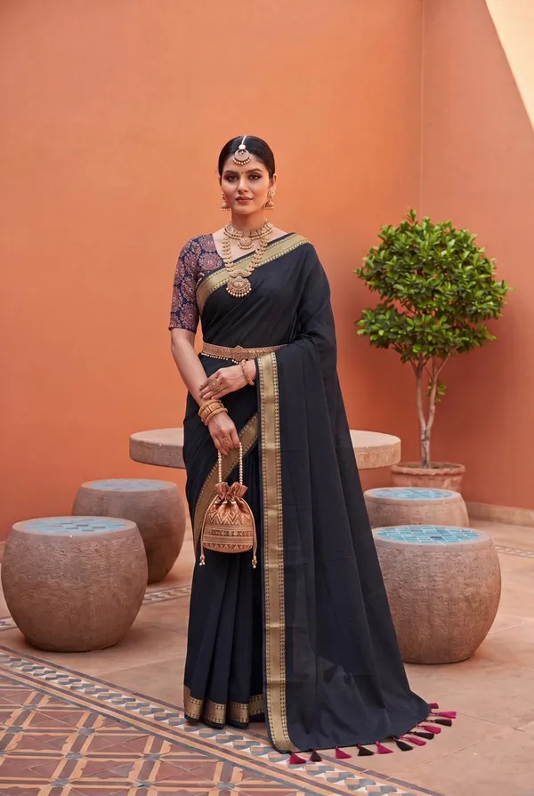 Pure_100%_Mul_Cotton_Saree_With_Unstiched_Blouse_Piece