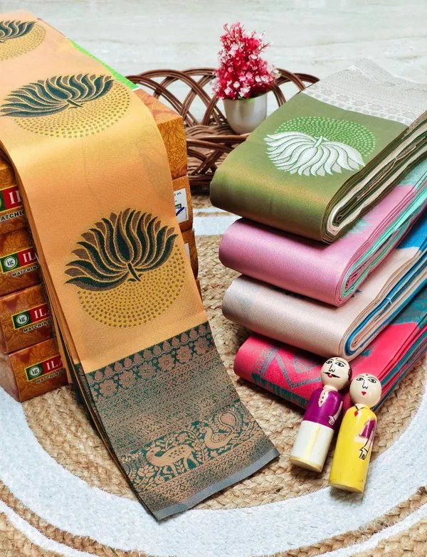 Soft_Lichi_Silk_Saree_with_Unstiched_Blouse_Piece