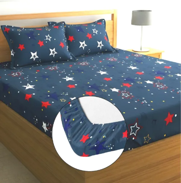 STAR_DESIGN_Premium_Fitted_Elastic_Bedsheet_with_Two_Pillow_Covers_(72X78X_Up_to_10_Inches)_&_360_Degree_Elasticated