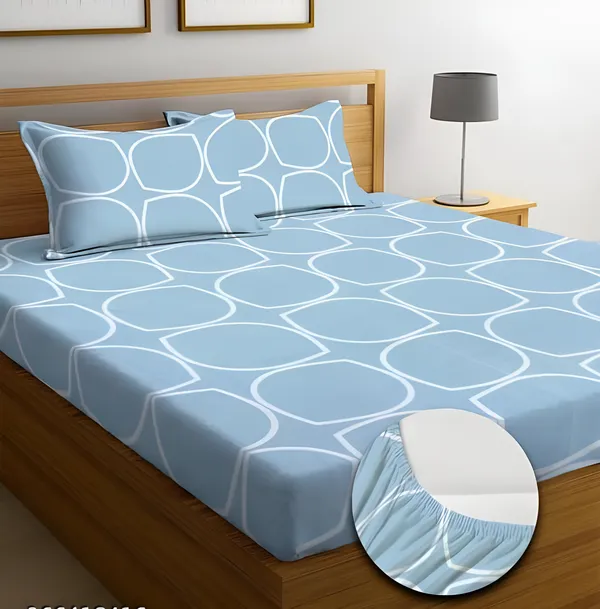 SKY_CIRCLES_220_TC_Cotton_All_Round_Elastic_Fitted_Bedsheet_with_2_Pillow_Covers_(72X78X_Up_to_10_Inches)_&_360_Degree_Elasticated