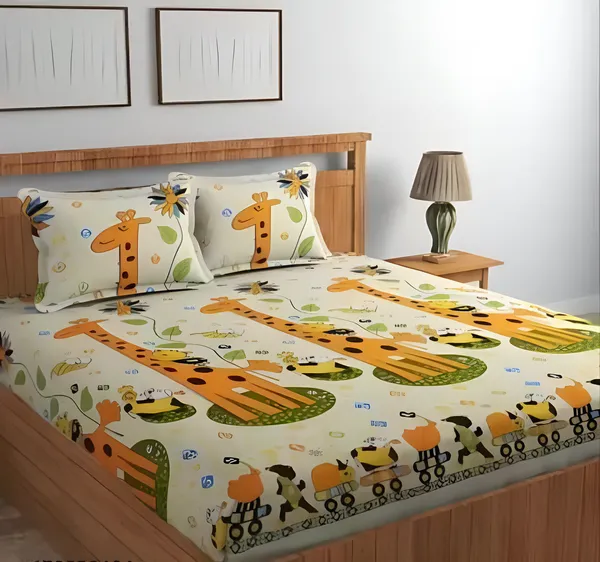GIRAAFFE_Premium_Fitted_Elastic_Bedsheet_with_Two_Pillow_Covers_(72X78X_Upto_10_Inches)_&_360_Degree_Elasticated
