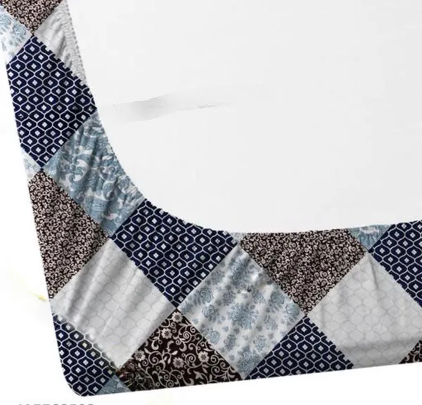CROSS_DESIGN_220_TC_-_Cotton_Elastic_Fitted_King/Queen_Size_Bedsheets_With_2_Pillow_Covers
