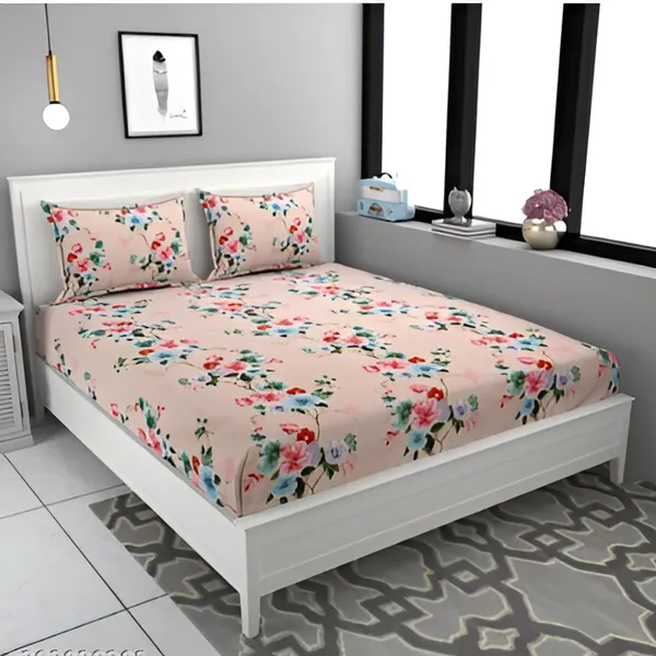 BOUQUET_Premium_Fitted_Elastic_Bedsheet_with_Two_Pillow_Covers_(72X78X_Up_to_10_Inches)_&_360_Degree_Elasticated_|_BS