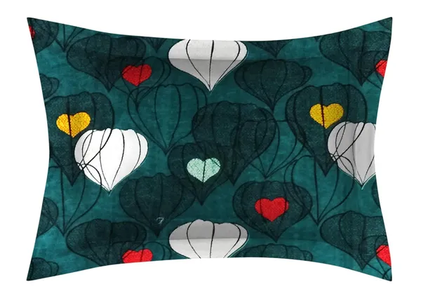 220_TC_-_GREEN_Cotton_Elastic_Fitted_King/Queen_Size_Bedsheets_With_2_Pillow_Covers