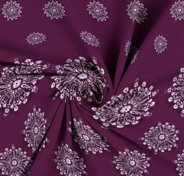 MAROON_JAIPURI_220_TC_-_Cotton_Elastic_Fitted_King/Queen_Size_Bedsheets_With_2_Pillow_Covers