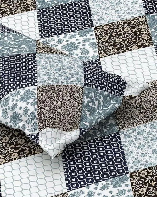 CROSS_DESIGN_220_TC_-_MULTICOLOR_Cotton_Elastic_Fitted_King/Queen_Size_Bedsheets_With_2_Pillow_Covers