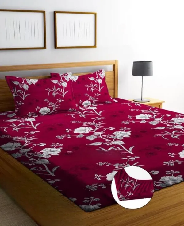 ATTRACTIVE_Premium_Fitted_Elastic_Bedsheet_with_Two_Pillow_Covers_(72X78X_Upto_8_Inches)_&_360_Degree_Elasticated