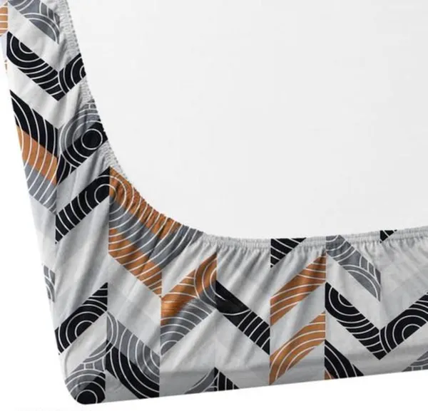 ZIGZAGS_220_TC_-_Cotton_Elastic_Fitted_King/Queen_Size_Bedsheets_With_2_Pillow_Covers