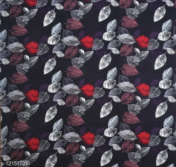 BLACK_LEAVES_220_TC_-_Cotton_Elastic_Fitted_King/Queen_Size_Bedsheets_With_2_Pillow_Covers