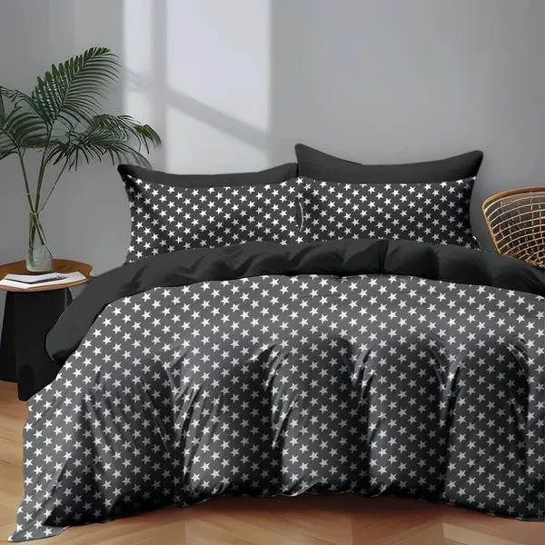 220_TC_-_Cotton_Elastic_Fitted_King/Queen_Size_Bedsheets_With_2_Pillow_Covers
