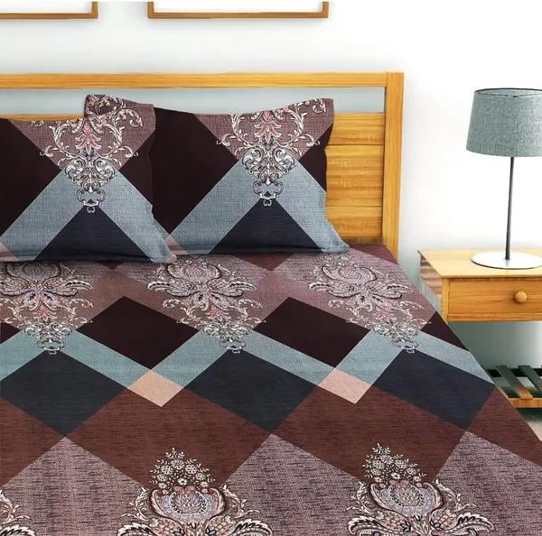 ATTRACTIVE_Premium_Fitted_Elastic_Bedsheet_With_Two_Pillow_Covers__(72X78X_Upto_10_Inches)_&_360_Degree_Elasticated_|_BS