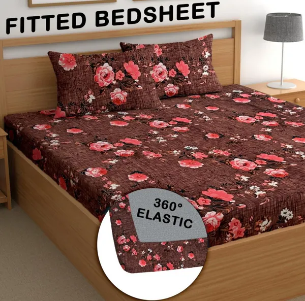 VIVANS_Premium_Fitted_Elastic_Bedsheet_with_Two_Pillow_Covers_(72X78X_Up_to_10_Inches)_&_360_Degree_Elasticated_|_BS