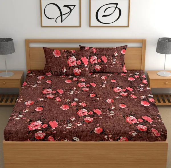 VIVANS_Premium_Fitted_Elastic_Bedsheet_with_Two_Pillow_Covers_(72X78X_Up_to_10_Inches)_&_360_Degree_Elasticated_|_BS