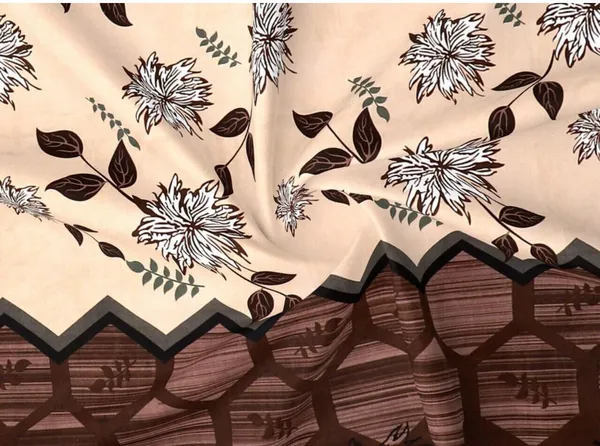 CREAM_AND_BROWN_220_TC_-_Cotton_Elastic_Fitted_King/Queen_Size_Bedsheets_With_2_Pillow_Covers