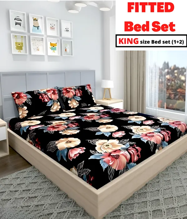 BLACK_GOLDEN_Premium_Fitted_Stripe_Bedsheet_with_2_Pillow_Covers_(72X78X_Up_to_10_Inches)_&_360_Degree_Elasticated