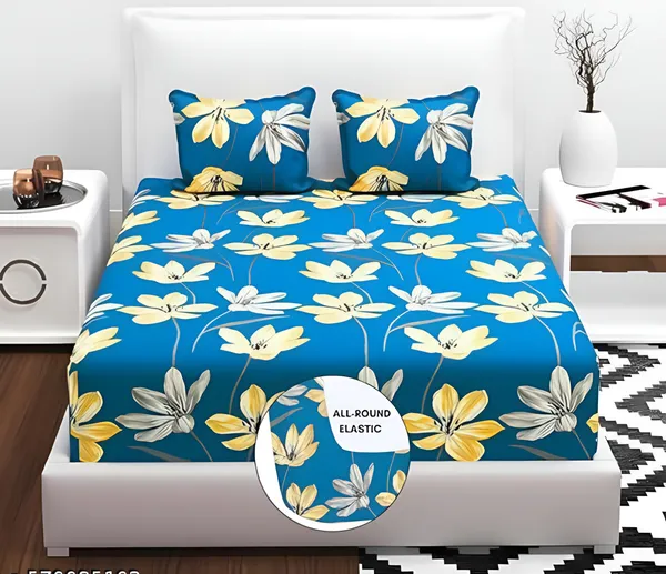 BEST_SELLER_220_TC_Fitted_Floral_Bedsheet_with_2_Pillow_Covers_(72X78X_Up_to_10_Inches)_&_360_Degree_Elasticated