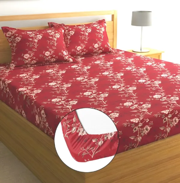 best_seller_220_TC_Cotton_All_Round_Elastic_Fitted_Bedsheet_with_2_Pillow_Covers_(72"_X_78"_X_up_to_10")_&_360_Degree_Elasticated