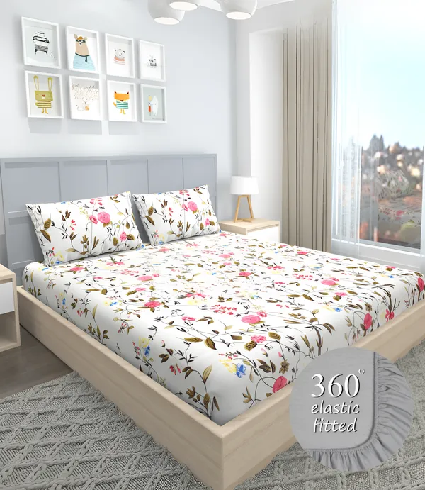 Pack_Of_2_|_220_TC_Cotton_All_Round_Elastic_Fitted_2_Bedsheets_with_4_Pillow_Covers_(72"_X_78"_X_up_to_10")_&_360_Degree_Elasticated
