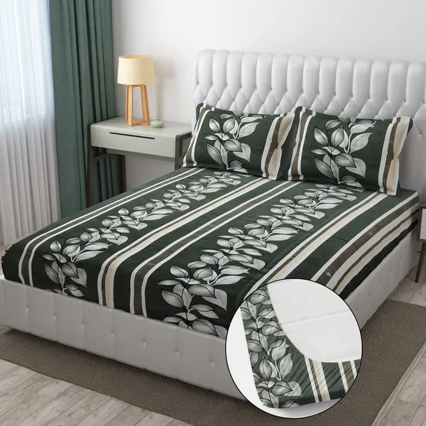 PREMIUM_500_TC_HEAVY_FLANNEL_WARM__FITTED_BEDSHEET_WITH_ELASTIC_AND_Floral_design