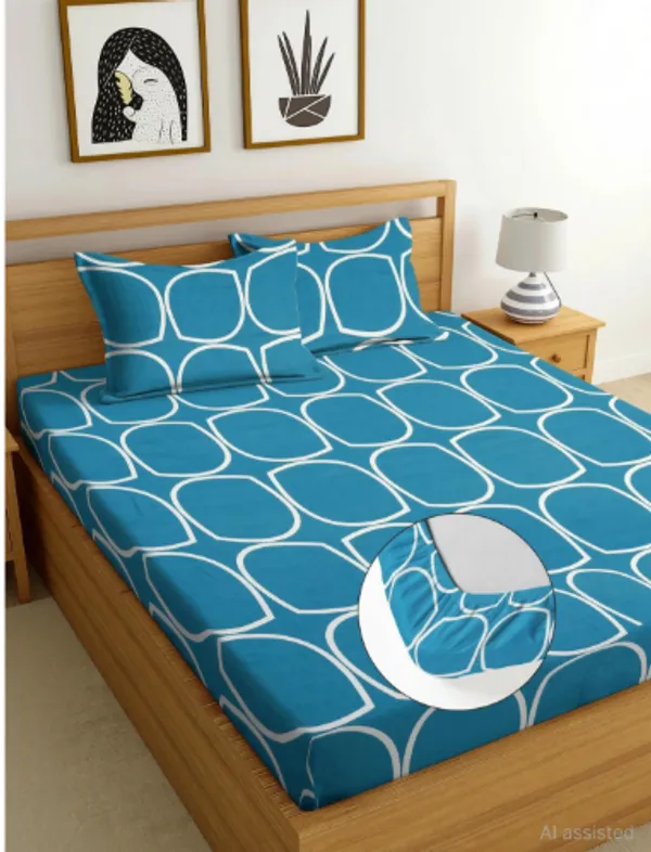 BEST_SELLER_220_TC_Fitted_Floral_Bedsheet_with_2_Pillow_Covers_(72X78X_Up_to_10_Inches)_&_360_Degree_Elasticated