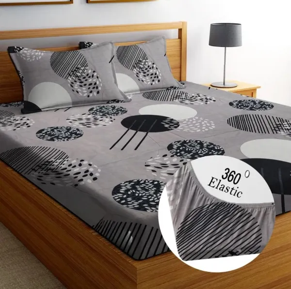 HOLES_BLACK_Elastic_Fitted_Bedsheets_with_2_Pillow_Covers_(72X78X_Upto_10_Inches)_&_360_Degree_Elasticated