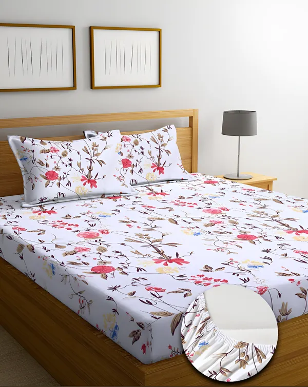 TWIL_JAIPURI_Premium_Fitted_Elastic_Bedsheet_with_Two_Pillow_Covers_(72X78X_Up_to_10_Inches)_&_360_Degree_Elasticated