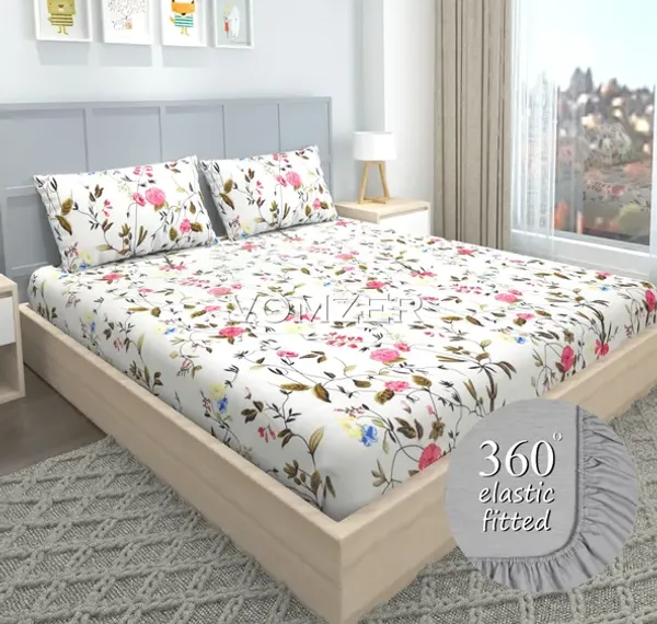 JAIPURI_Premium_Fitted_Elastic_Bedsheet_with_Two_Pillow_Covers_(72X78X_Upto_10_Inches)_&_360_Degree_Elasticated