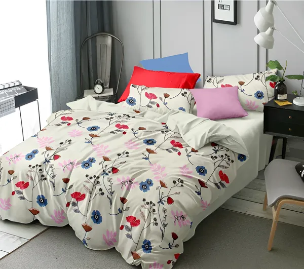 CREAM_TWIL_Premium_Fitted_Elastic_Bedsheet_with_Two_Pillow_Covers_(72X78X_Up_to_10_Inches)_&_360_Degree_Elasticated