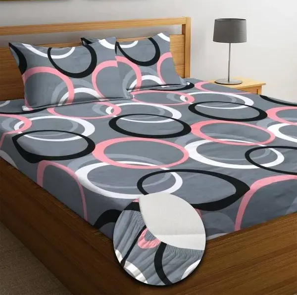 ELEGANT_220_TC_Fitted_Bedsheet_GREY_with_2_Pillow_Covers_(72X78X_Upto_10_Inches)_&_360_Degree_Elasticated