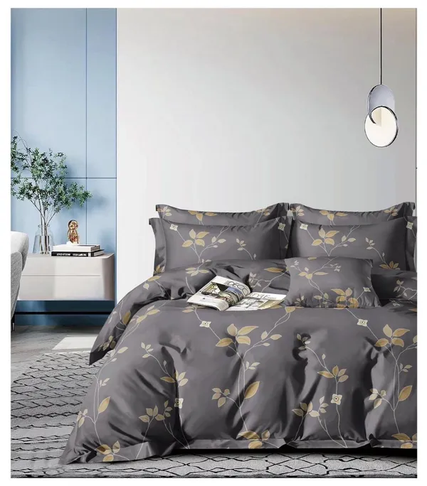ASHLEY_220_TC_-_Cotton_Elastic_Fitted_King/Queen_Size_Bedsheets_With_2_Pillow_Covers