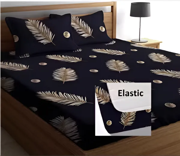 best_seller_220_TC_Cotton_All_Round_Elastic_Fitted_Bedsheet_with_2_Pillow_Covers_(72"_X_78"_X_up_to_10")_&_360_Degree_Elasticated
