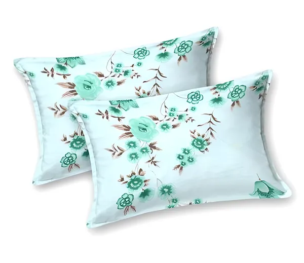 LIGHT_GREEN_220TC-_Cotton_All_Round_Elastic_Fitted_Bedsheet_with_2_Pillow_Covers_(72X78X_Up_to_10_Inches)_&_360_Degree_Elasticated