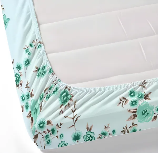 LIGHT_GREEN_220TC-_Cotton_All_Round_Elastic_Fitted_Bedsheet_with_2_Pillow_Covers_(72X78X_Up_to_10_Inches)_&_360_Degree_Elasticated