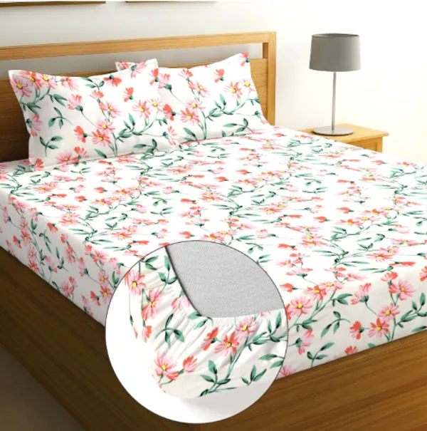 best_seller_220_TC_Cotton_All_Round_Elastic_Fitted_Bedsheet_with_2_Pillow_Covers_(72"_X_78"_X_up_to_10")_&_360_Degree_Elasticated