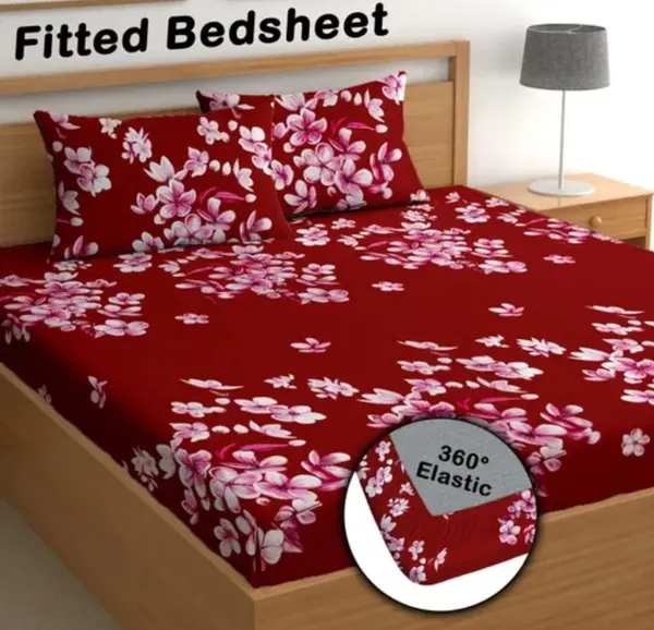 RED_Premium_Fitted_Elastic_Bedsheet_with_Two_Pillow_Covers_(72X78X_Up_to_10_Inches)_&_360_Degree_Elasticated