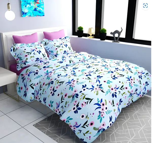 SEA_GREEN_Premium_King_Size_Fitted_Elastic_Bedsheet_with_Two_Pillow_Covers__(72X78X_Upto_10_Inches)_&_360_Degree_Elasticated