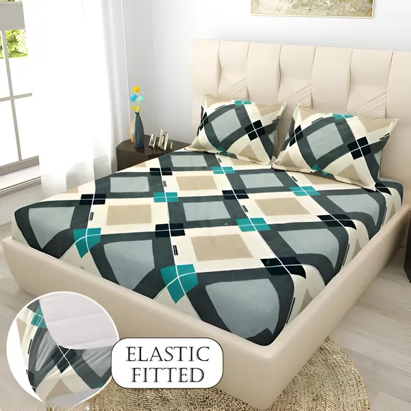 MAGIC_SQUARE_220_TC_Fitted_Elastic_Bedsheet_with_Two_Pillow_Covers_(72X78X_Upto_10_Inches)_&_360_Degree_Elasticated