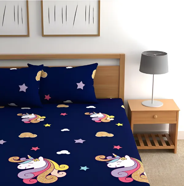 BRIDA_UNICORN_220_TC_Cotton_All_Round_Elastic_Fitted_Bedsheet_with_2_Pillow_Covers_(72X78X_Upto_10_Inches)_&_360_Degree_Elasticated